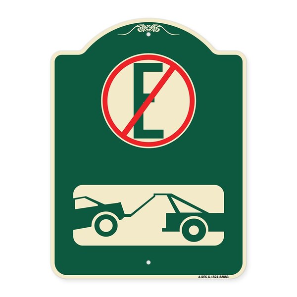 Signmission Spanish Parking Control No Estacionar Heavy-Gauge Aluminum Architectural Sign, 24" H, G-1824-22883 A-DES-G-1824-22883 - main
